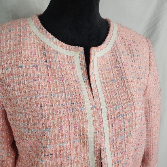 Vtg 80s PATCHINGTON Size 8 Petite‎ Pink Boucle Tweed Easter Church Dinner Jacket - Picture 10 of 14